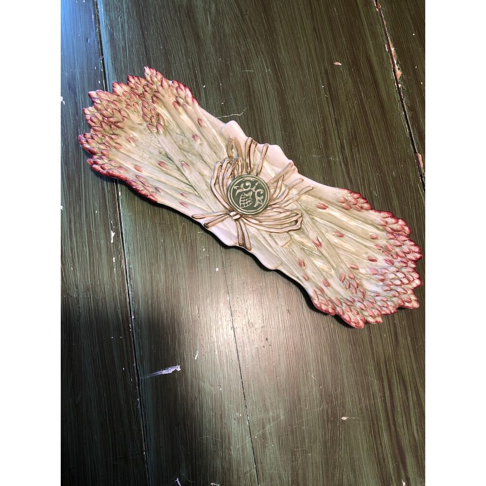 Fitz & Floyd Vintage NWOT Giardino Asparagus Serving Plate 15"